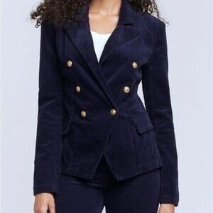 L'AGENCE Navy Blazer with Gold Buttons